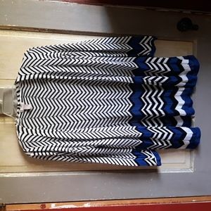 Chico's Blue White and Black Open Cardigan